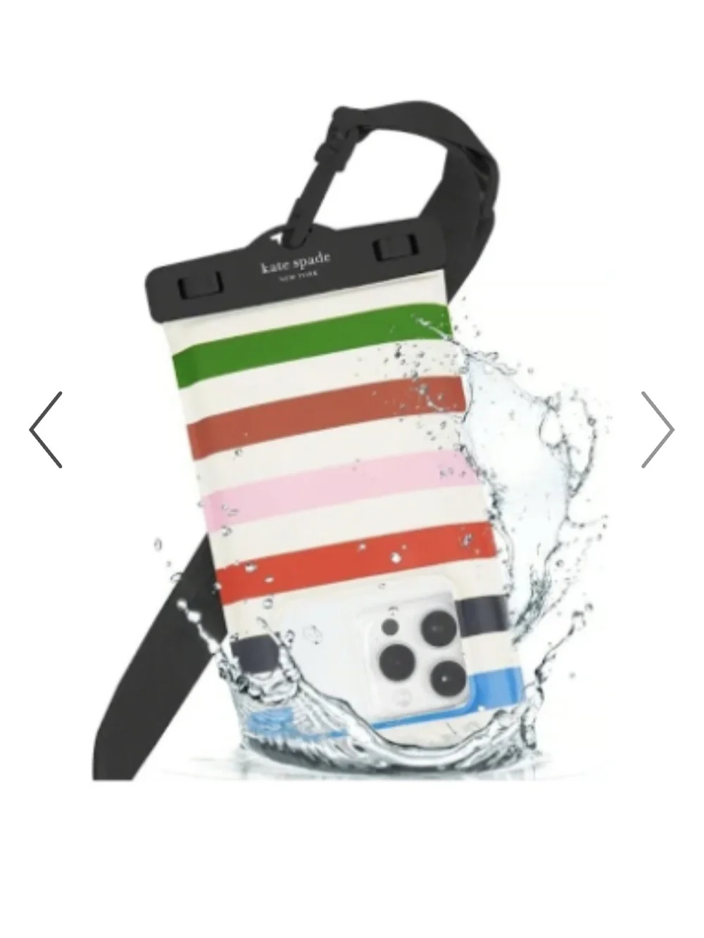 kate spade New York Multi Striped Waterproof Phone Pouch